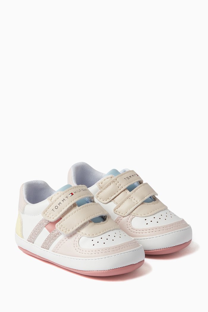 

Flag Sneakers in Faux Leather, Neutral