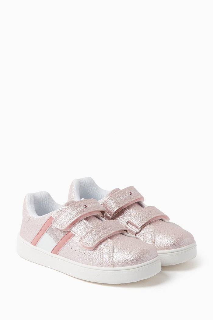 

Metallic Low-rise Sneakers in Faux Leather, Neutral