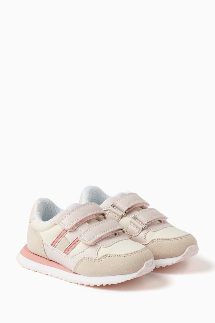 

Flag Low Cut Sneakers in Faux Leather, Neutral