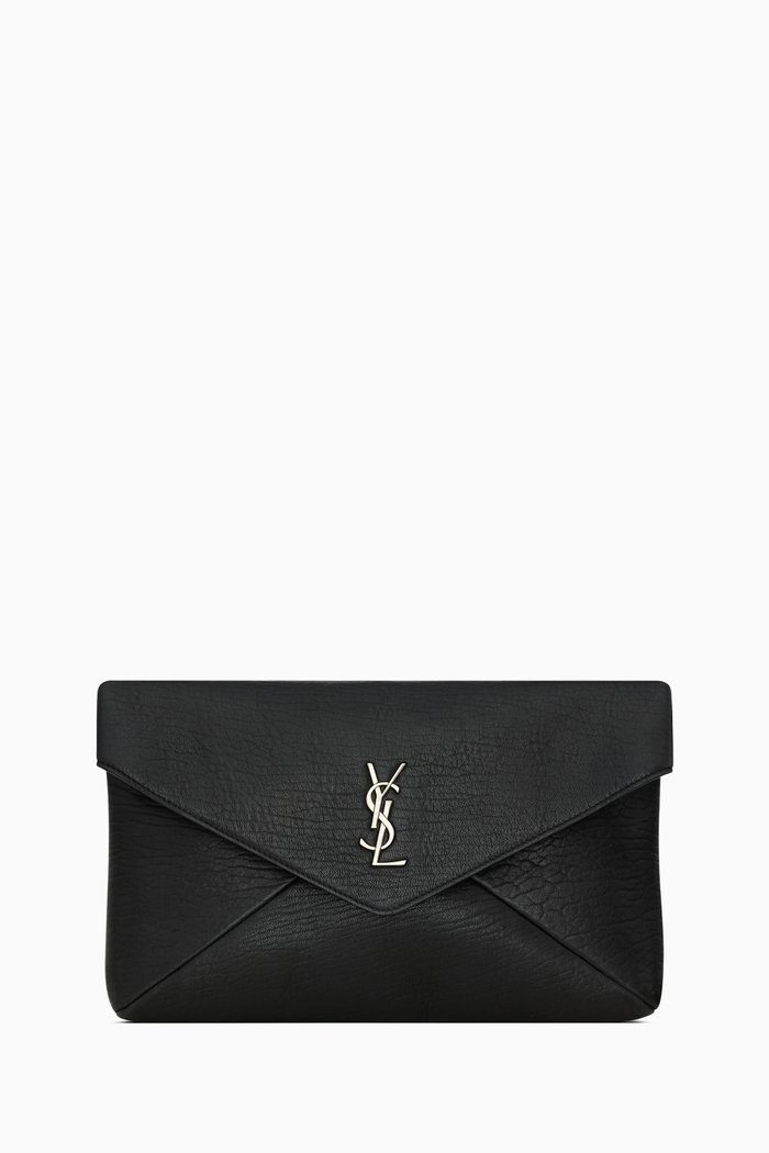 

Large Cassandre Envelope Pouch in Grained Lambskin, Black