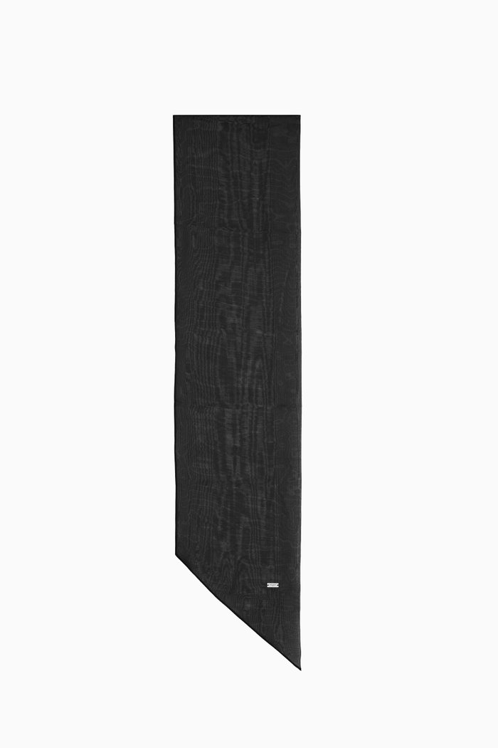 

Long Lavallière Scarf in Silk Muslin, Black