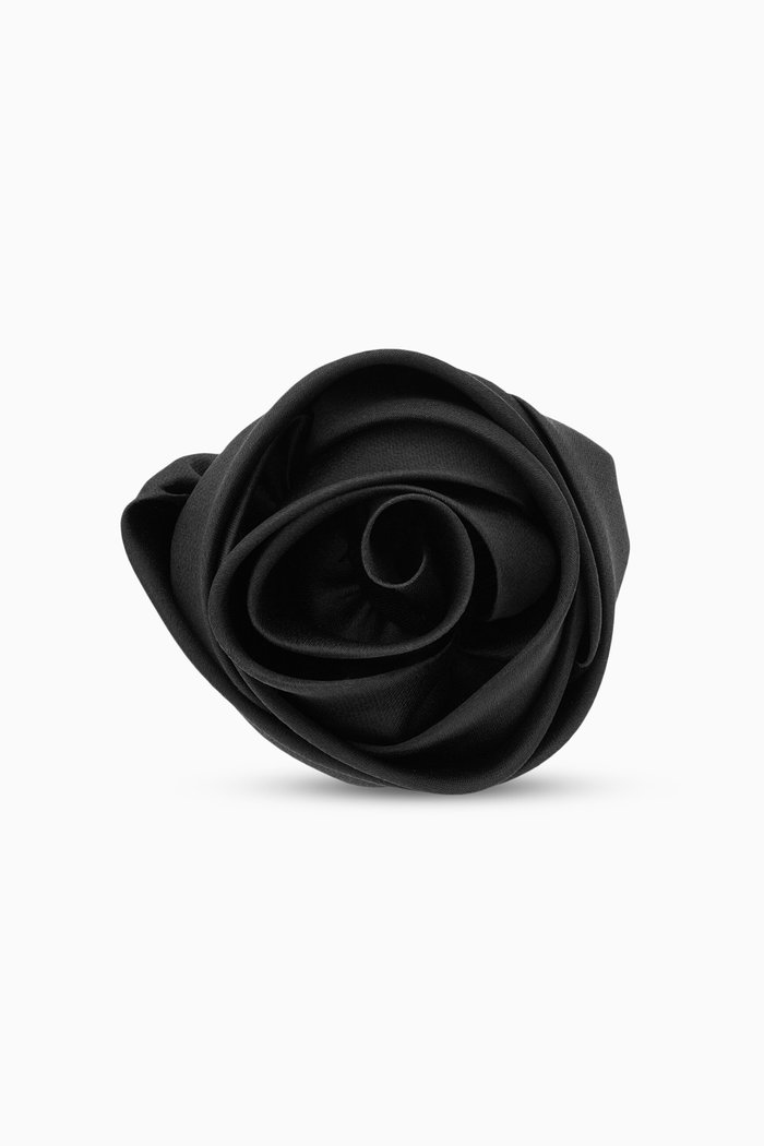 

Rose Brooch in Silk Organza, Black