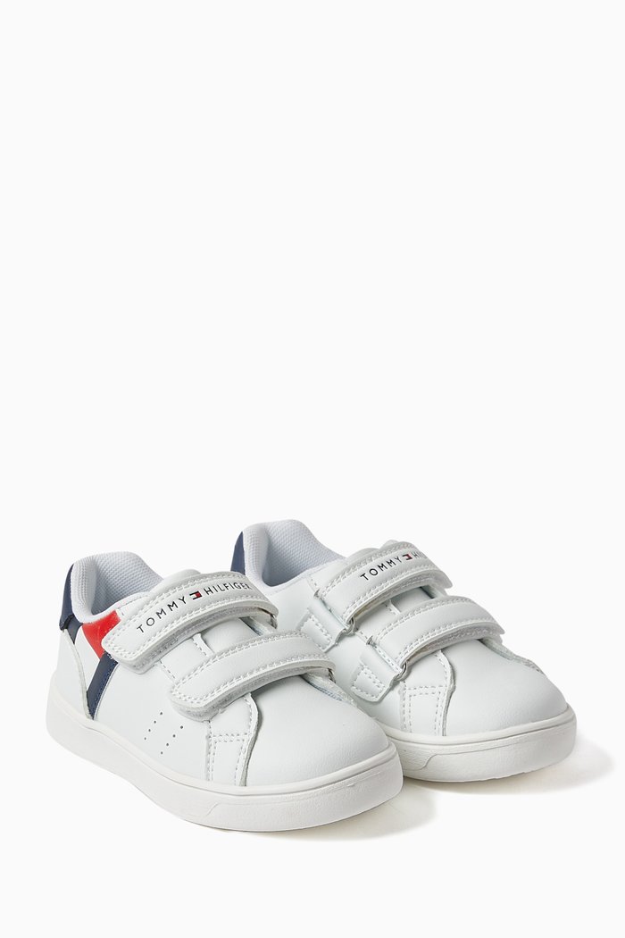 

Logan Velcro Sneakers in Faux Leather, White