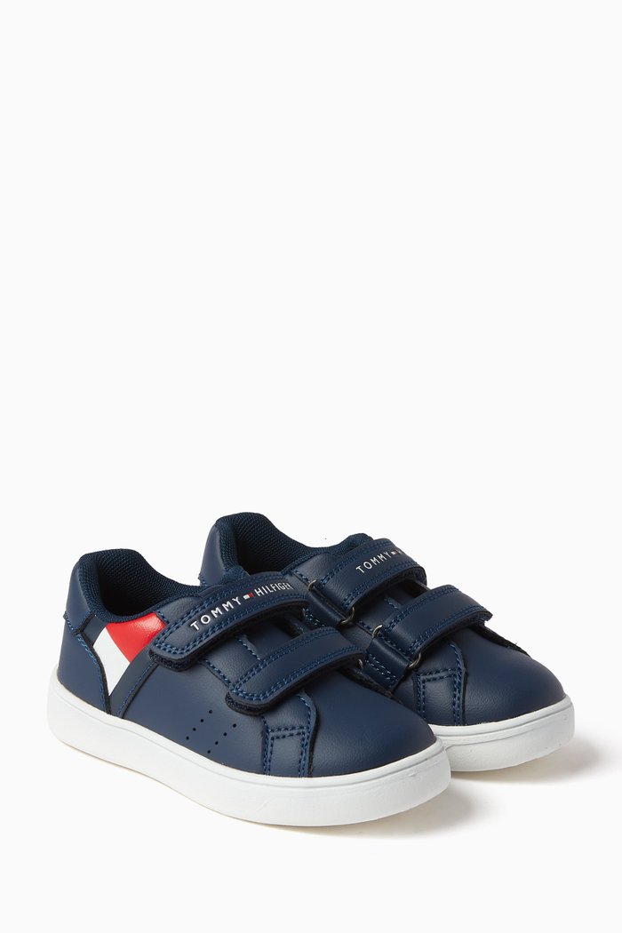 

Flag Sneakers in Faux Leather, Blue