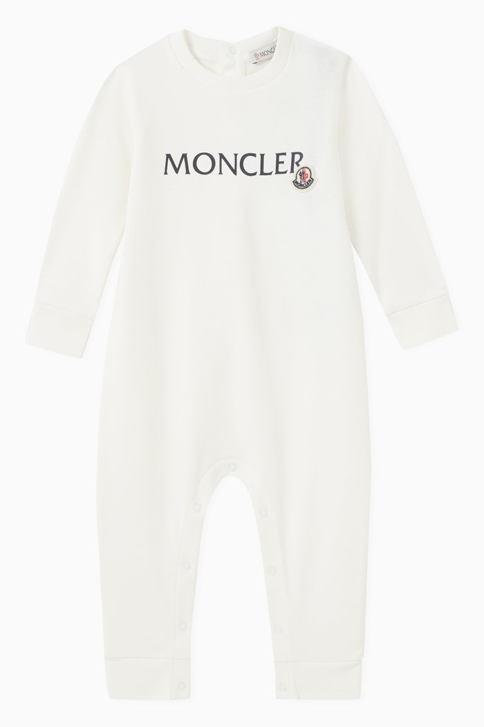 

Logo-print Romper in Cotton Fleece, Neutral