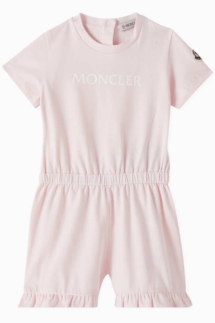 

Moncler Enfant Logo Print Romper in Cotton, Pink