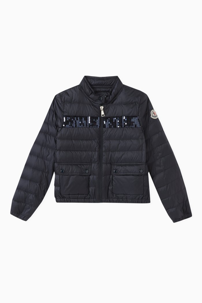 

Palans Embellished Down Jacket in Nylon, Blue