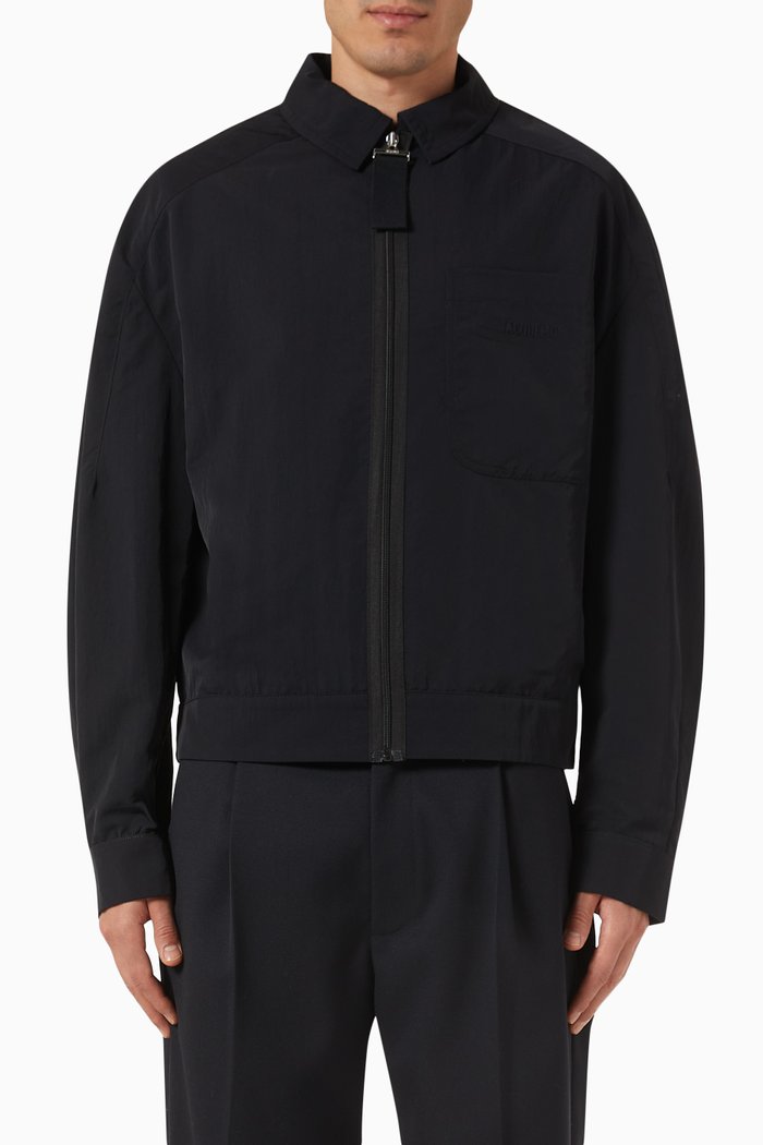 Le Blouson Linu Bomber Jacket in Viscose, Black