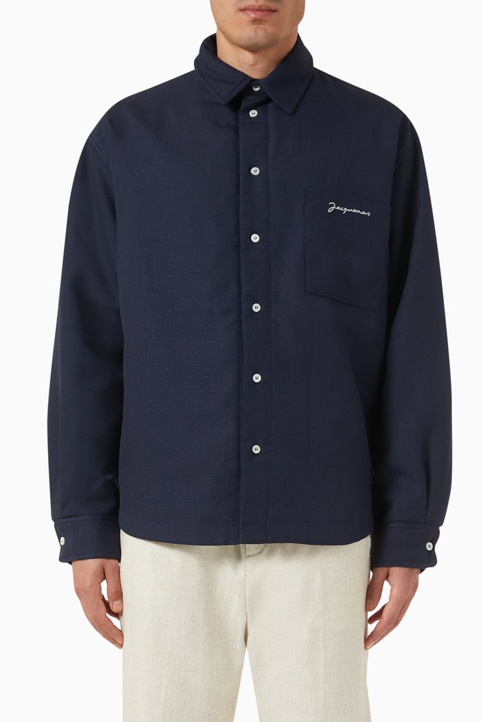 

La Chemise Boulanger Overshirt in Viscose, Blue