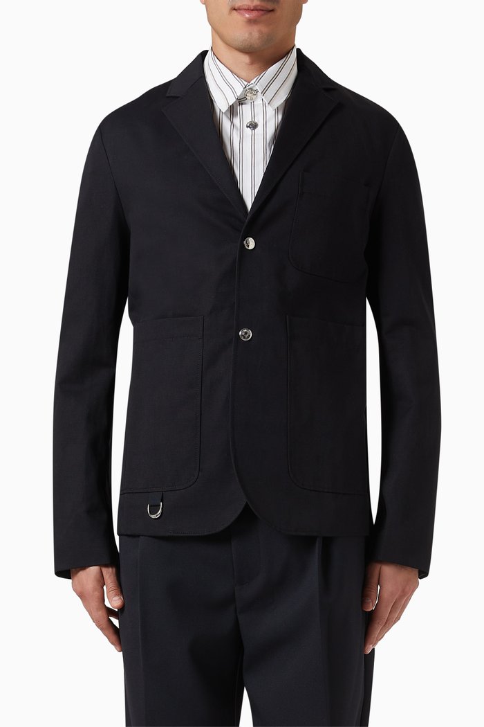 

La Veste Jean Blazer in Cotton-linen Blend, Black