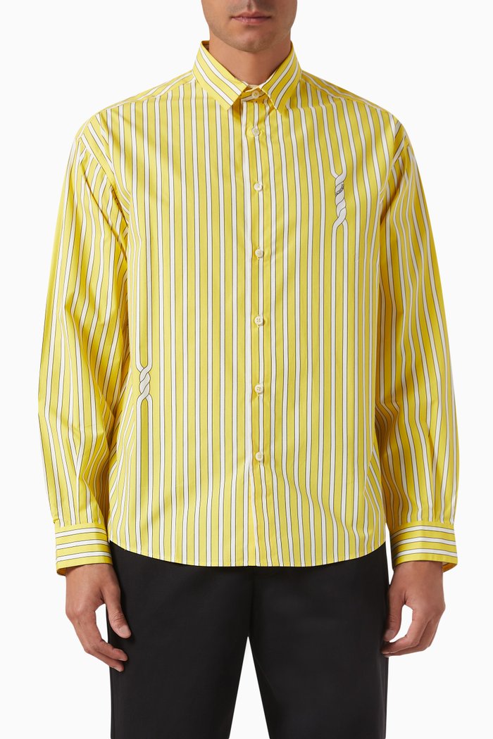 

Simon Graphic-print Shirt in Linen, Yellow