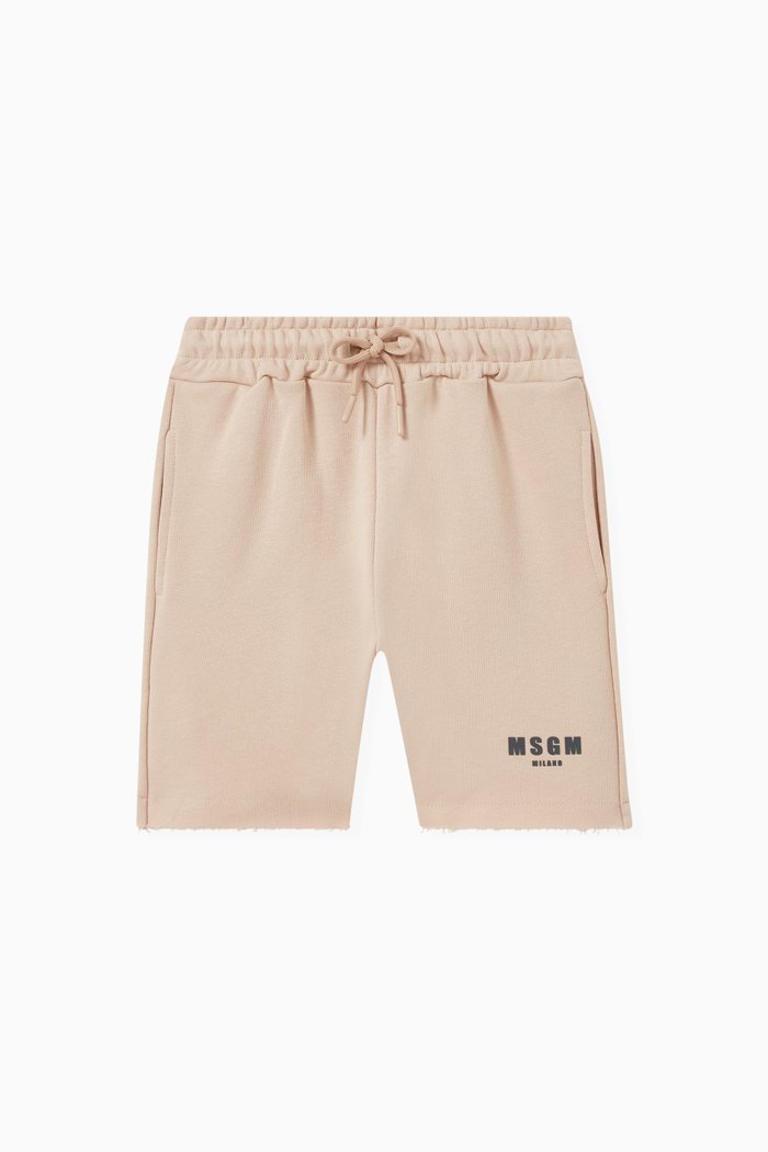 Logo Bermuda Shorts in Cotton, Neutral