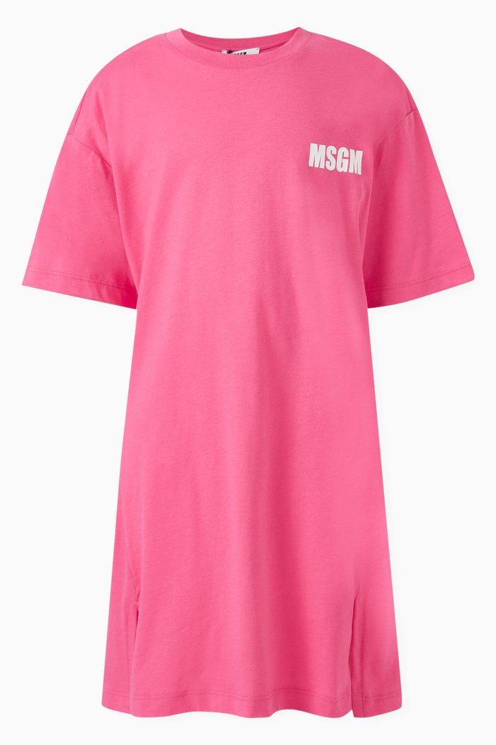 

Logo Dress in Cotton, Pink