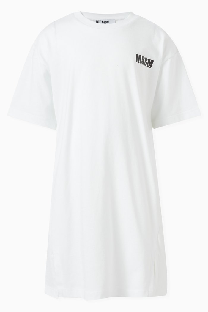 

Logo Dress in Cotton, White