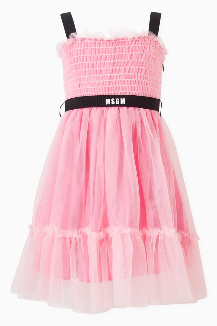 

Belted Dress in Tulle, Pink
