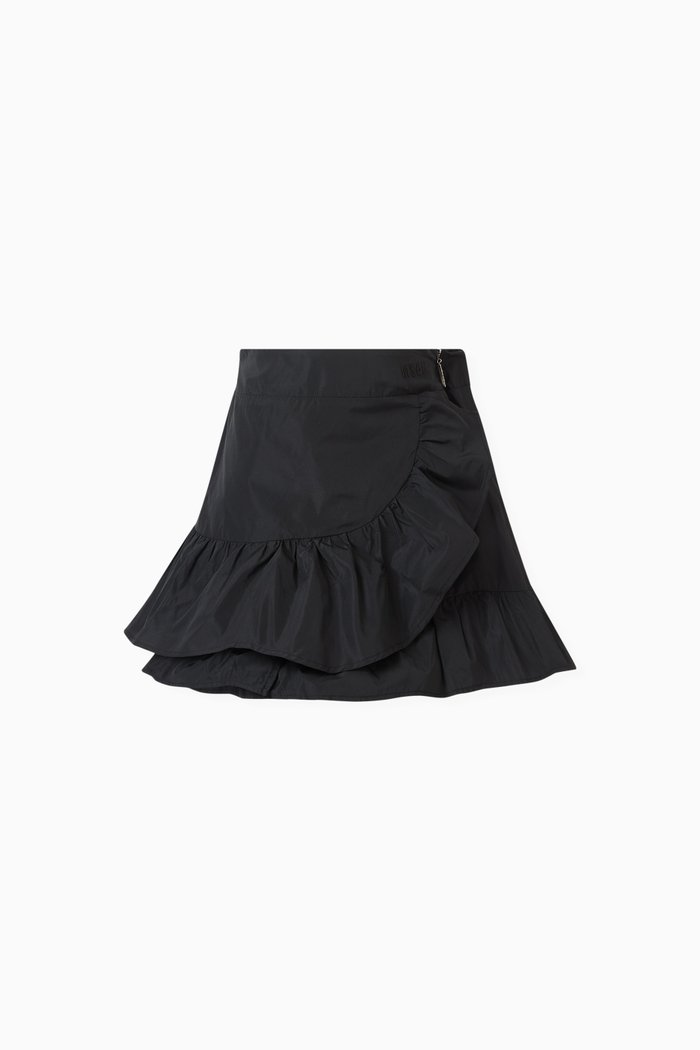 

Ruffled Skirt in Taffeta, Black