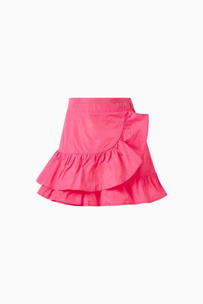 

Ruffled Skirt in Taffeta, Pink