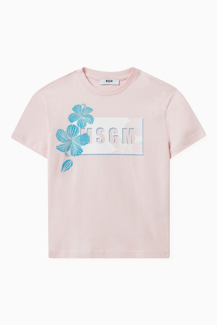 Logo T-Shirt in Cotton, Pink