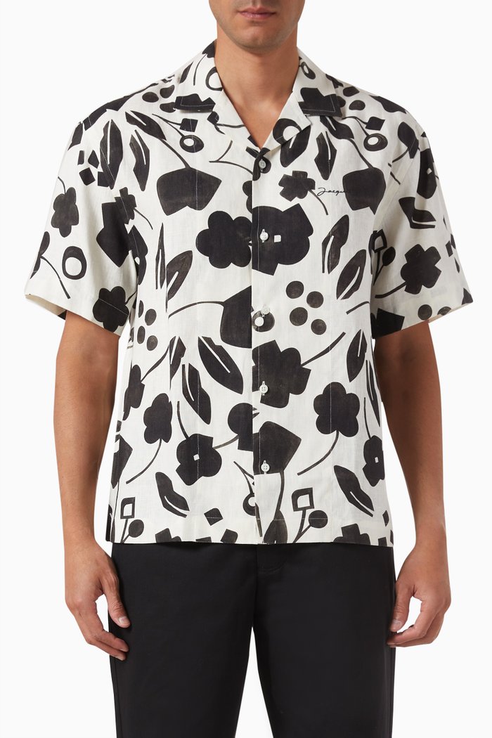 

Jean Graphic-print Shirt in Linen, Multicolour