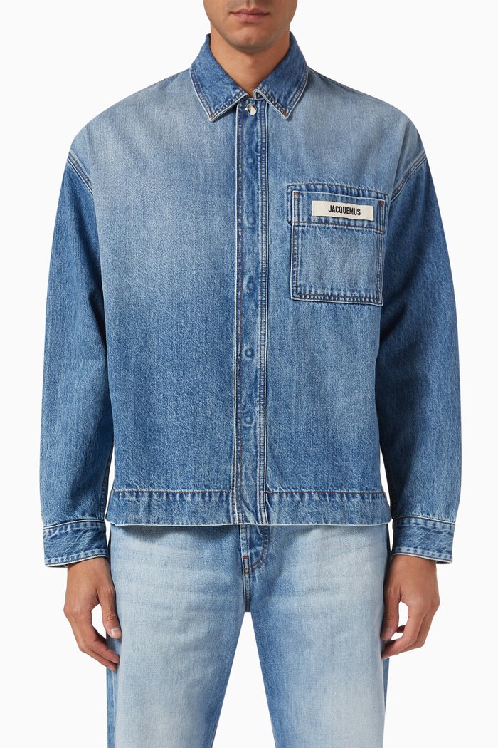 La Chemise De Nimes in Regenerative Cotton, Blue