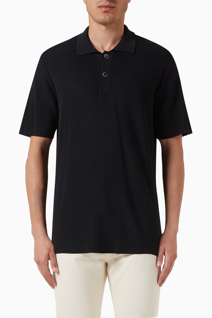 

Le Polo Shirt in Cotton-piqué, Black