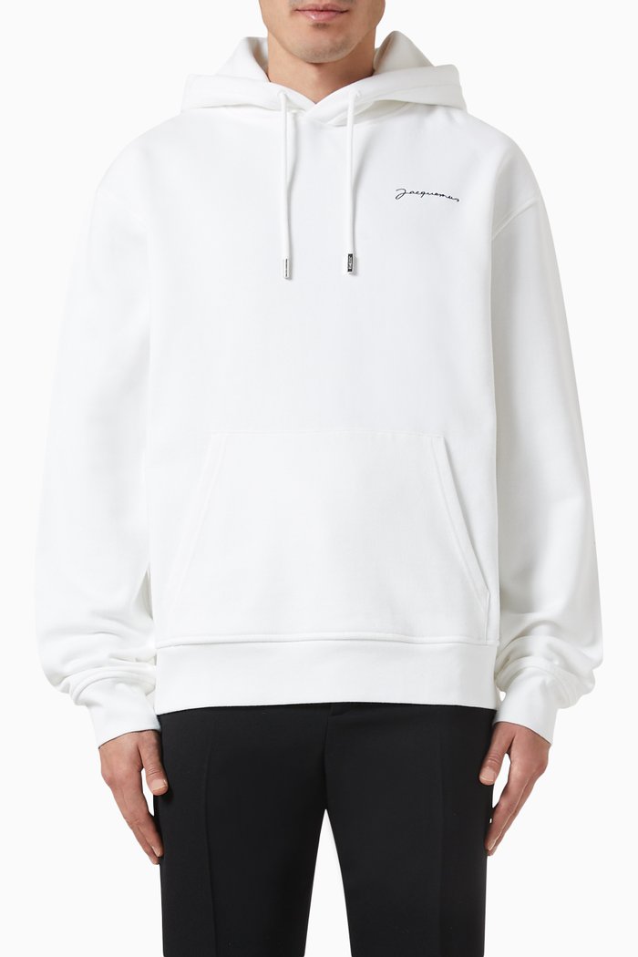 

Le Sweatshirt Brodé Hoodie in Cotton Jersey, White