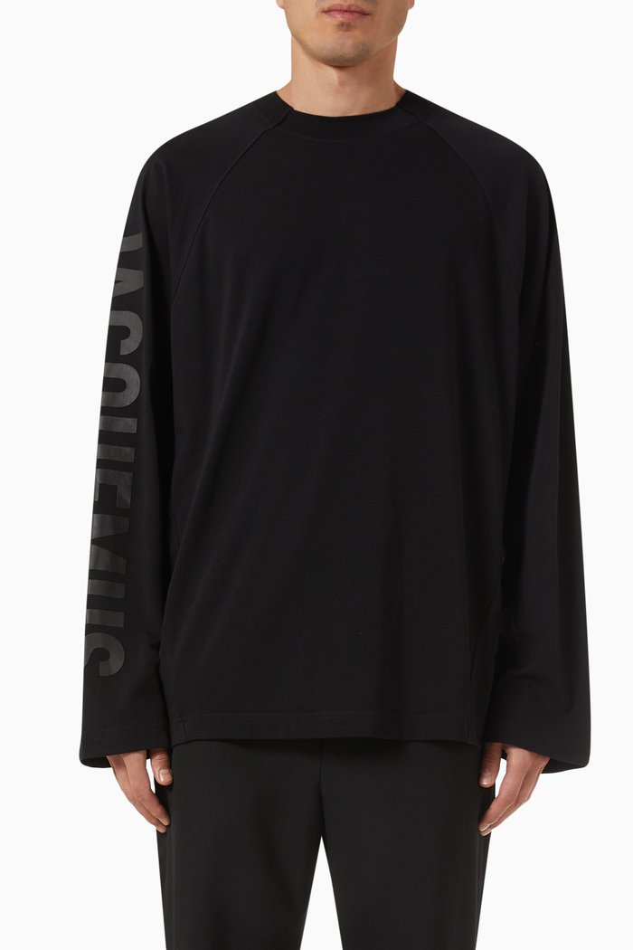 Le T-shirt Typo T-shirt in Cotton, Black