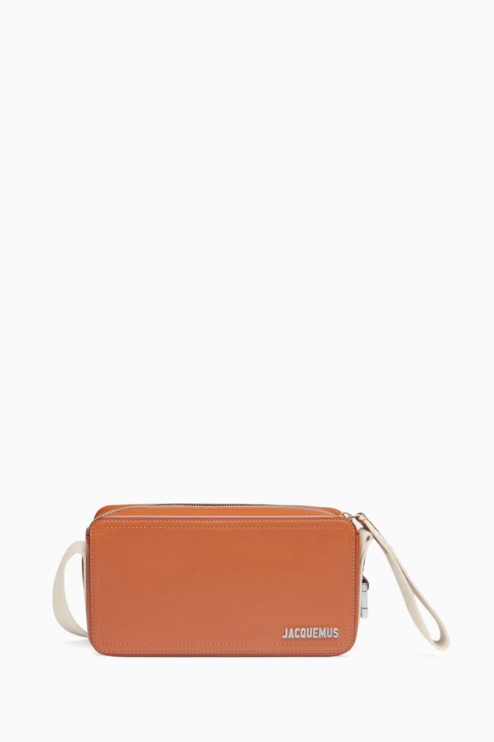 

Logo-embellished Bag in Leather, Brown