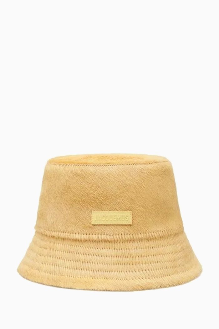 Le Bob Sperone Bucket Hat in Pony-hair, Yellow