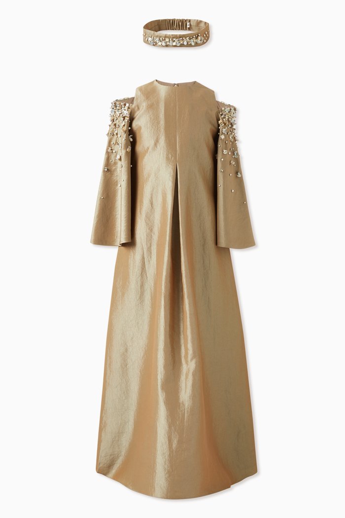 

Embellished Journee Dress in Tafetta, Neutral