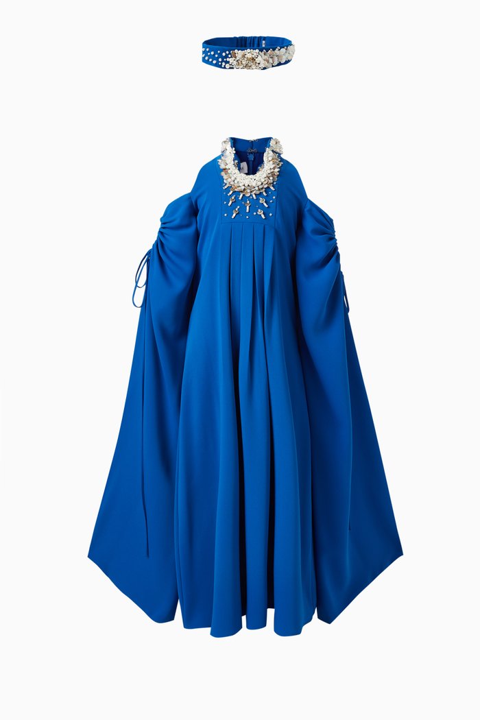 

Valeria Dress in Crêpe, Blue
