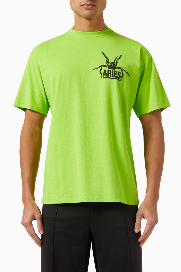 

Fluoro Silas Spider SS T-shirt in Cotton-jersey, Green