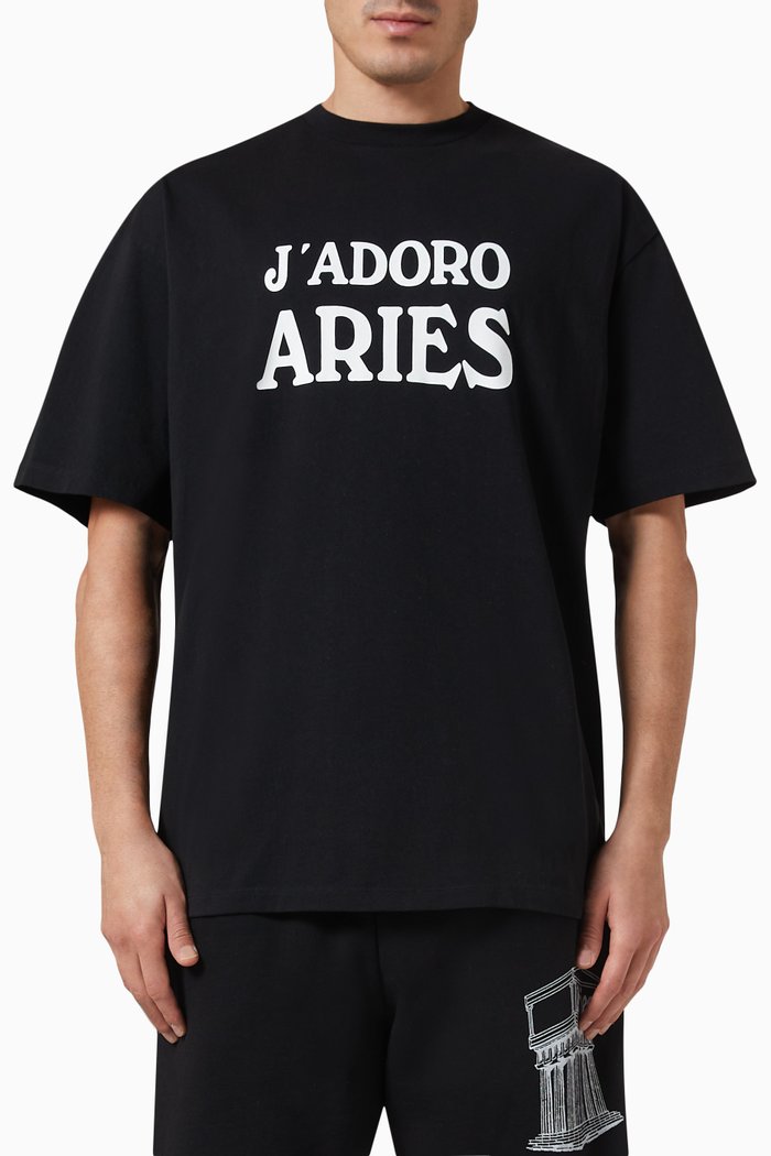 

J'Adoro Aries T-shirt in Cotton, Black