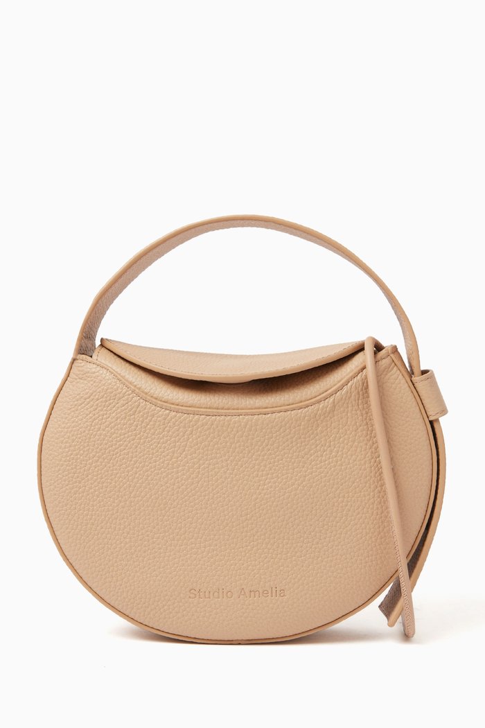 

Luna Mini Crossbody Bag in Nappa, Neutral