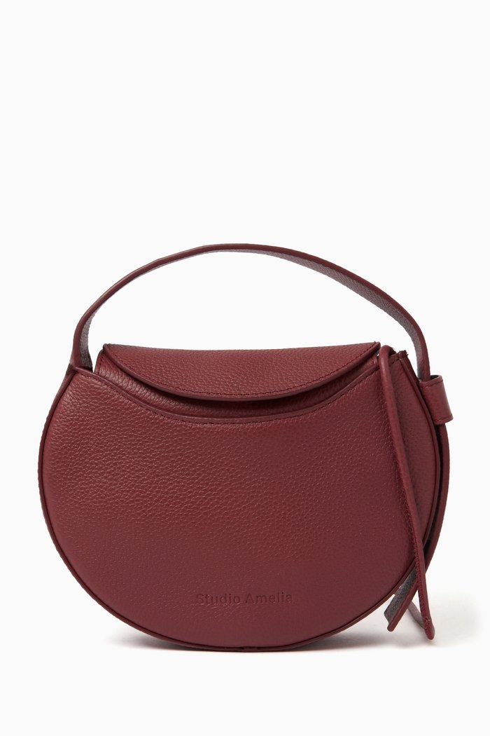 Luna Mini Crossbody Bag in Nappa, Burgundy