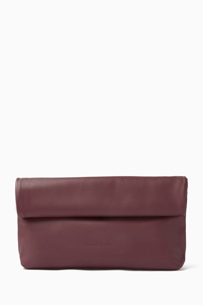 

Pillow Clutch in Nappa, Burgundy