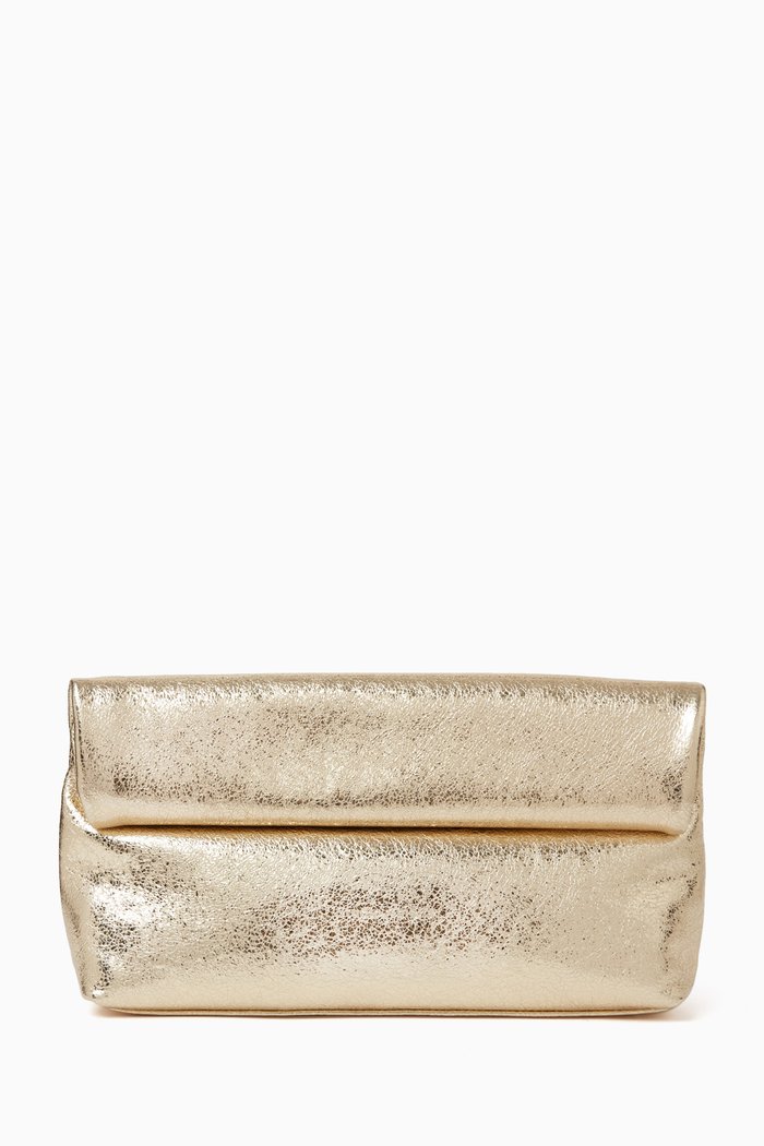 

Pillow Clutch in Nappa, Gold