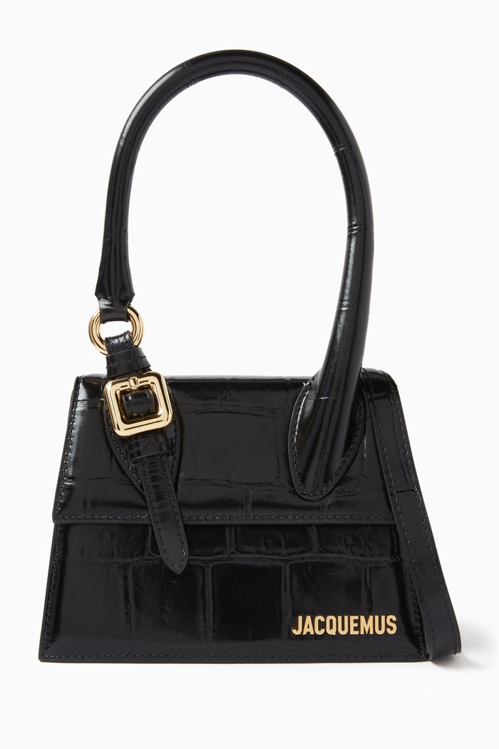 

Le Chiquito Moyen Boucle Bag in Calfskin Leather, Black