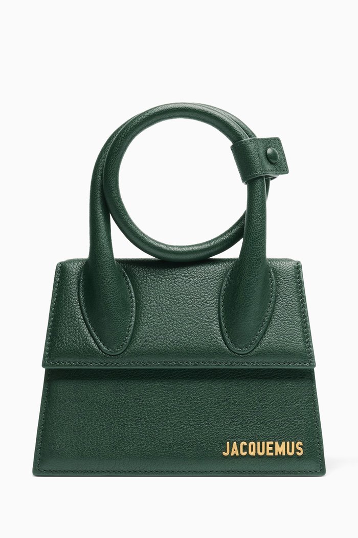

Le Chiquito Noeud Bag in Leather, Green
