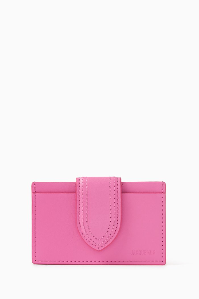 Le Porte-carte Bambino Cardholder in Cowskin Leather, Pink