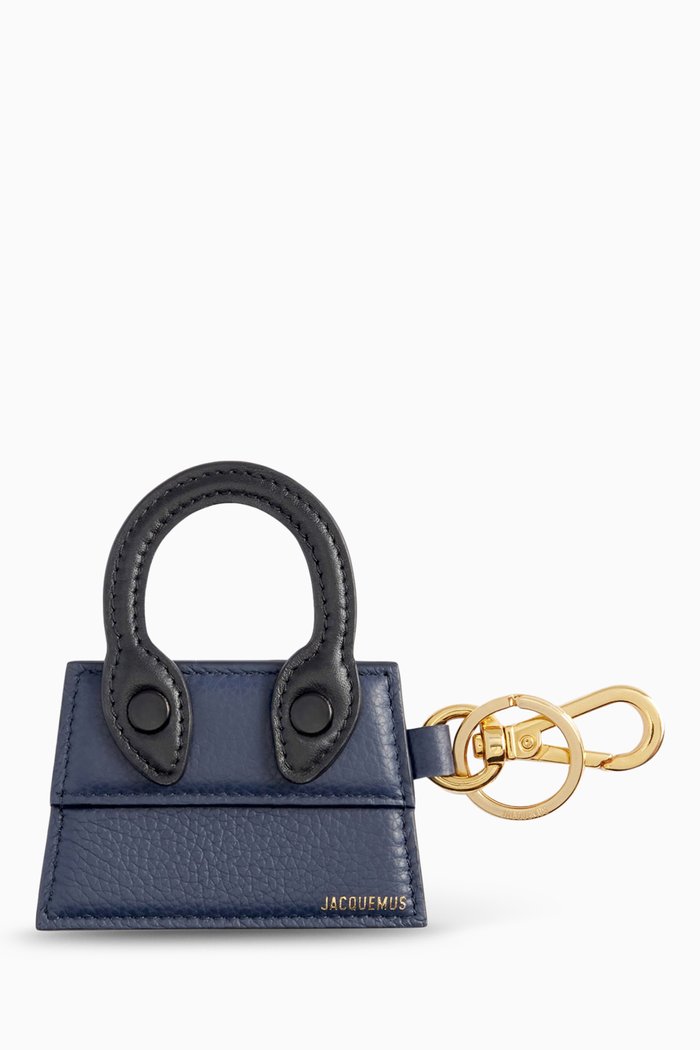 

Le Port-cles Chiquito Charm Keyring in Cowskin Leather, Blue
