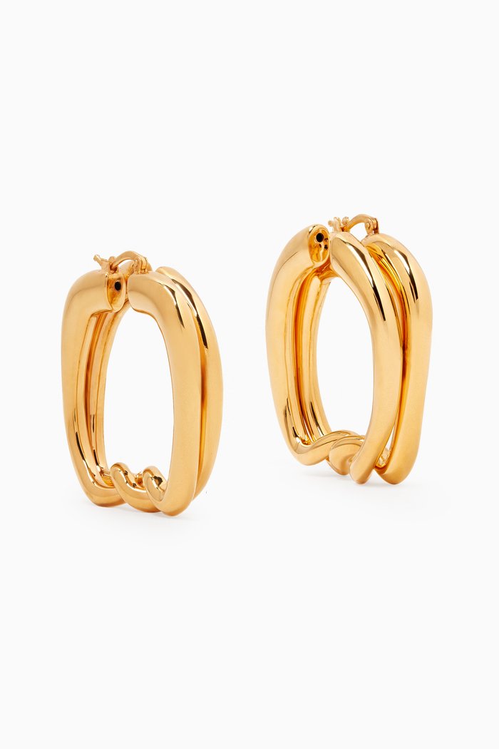 

Les Petites Créoles Nodi Earrings in Plated Brass, Gold