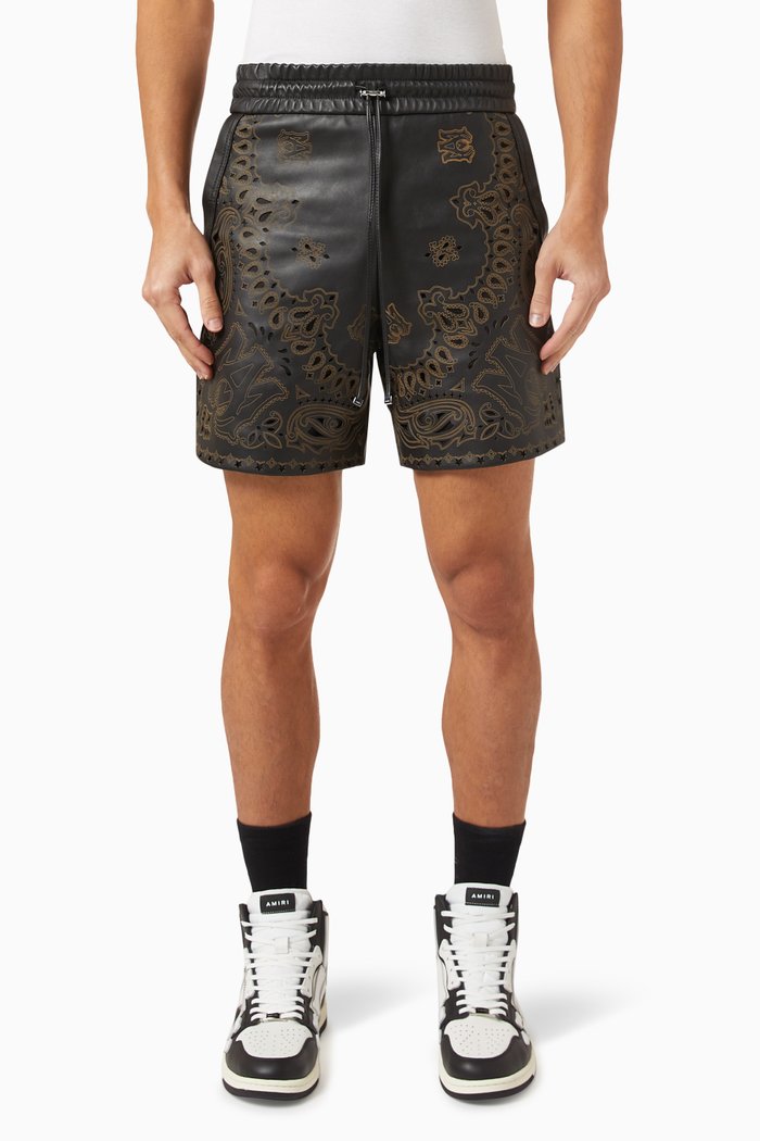

Bandana Shorts in Leather, Black