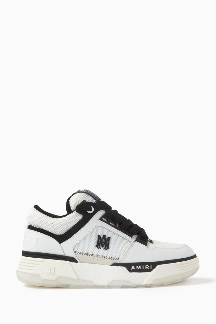 MA-1 Sneakers in Leather & Knit Mesh, White