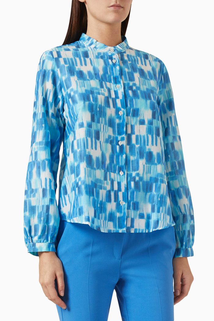 

Nancy Printed Shirt in Muslin, Blue