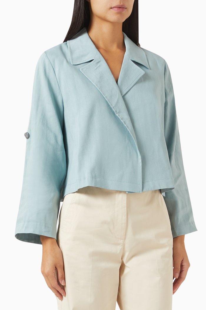 Lorenza Cropped Blazer, Blue