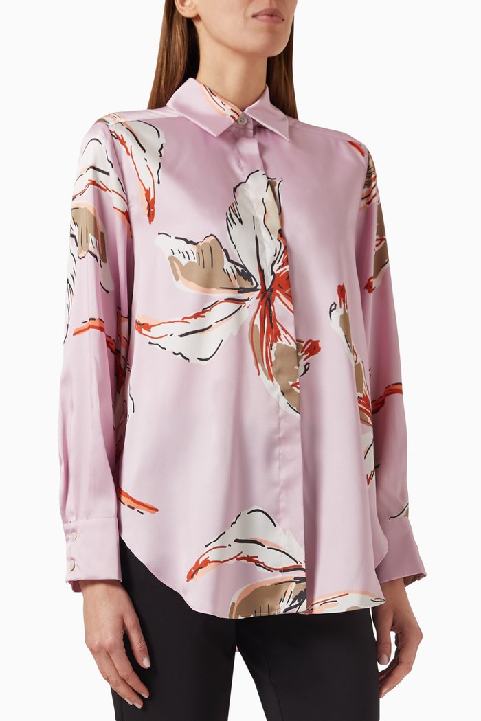 

Lugano Printed Shirt in Twill, Pink