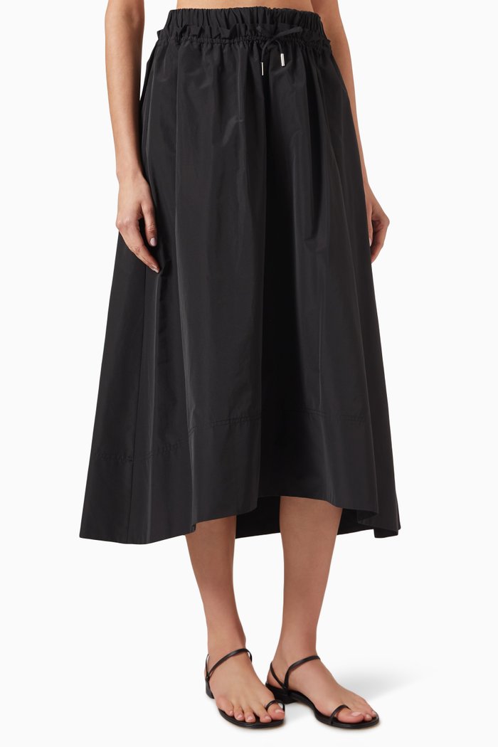 

Maman Casual Midi Skirt in Taffeta, Black