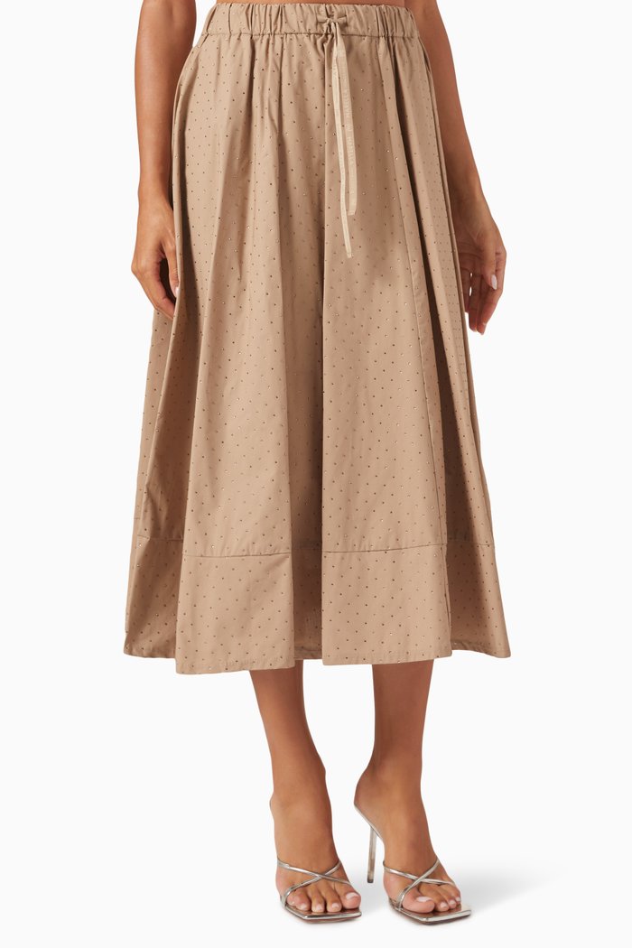 

Giralda Midi Skirt in Cotton-poplin, Neutral