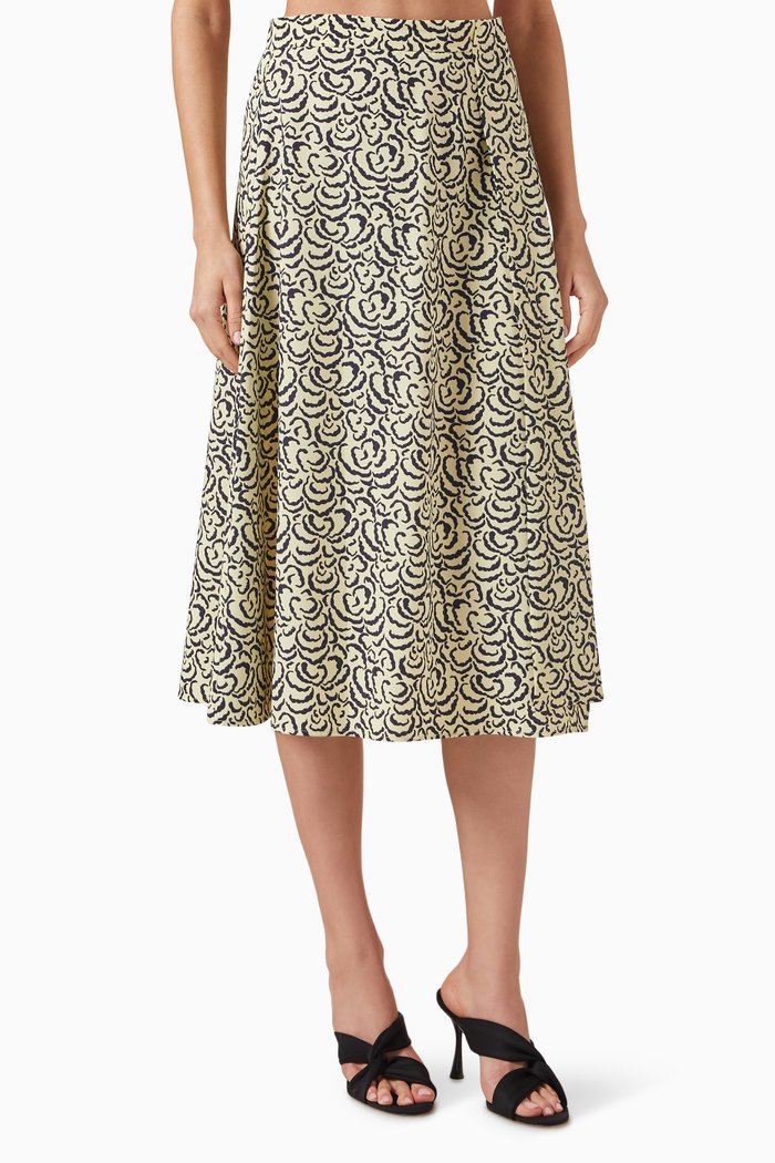 

Vinceza Printed Midi Skirt, Yellow